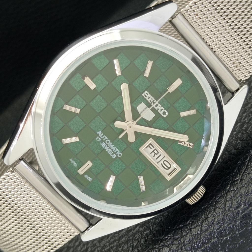 SEIKO 5 AUTOMATIC 6309A REFURBISHED JAPAN MENS GREEN COLOR DIAL WATCH a440301-4 Sk-a440301