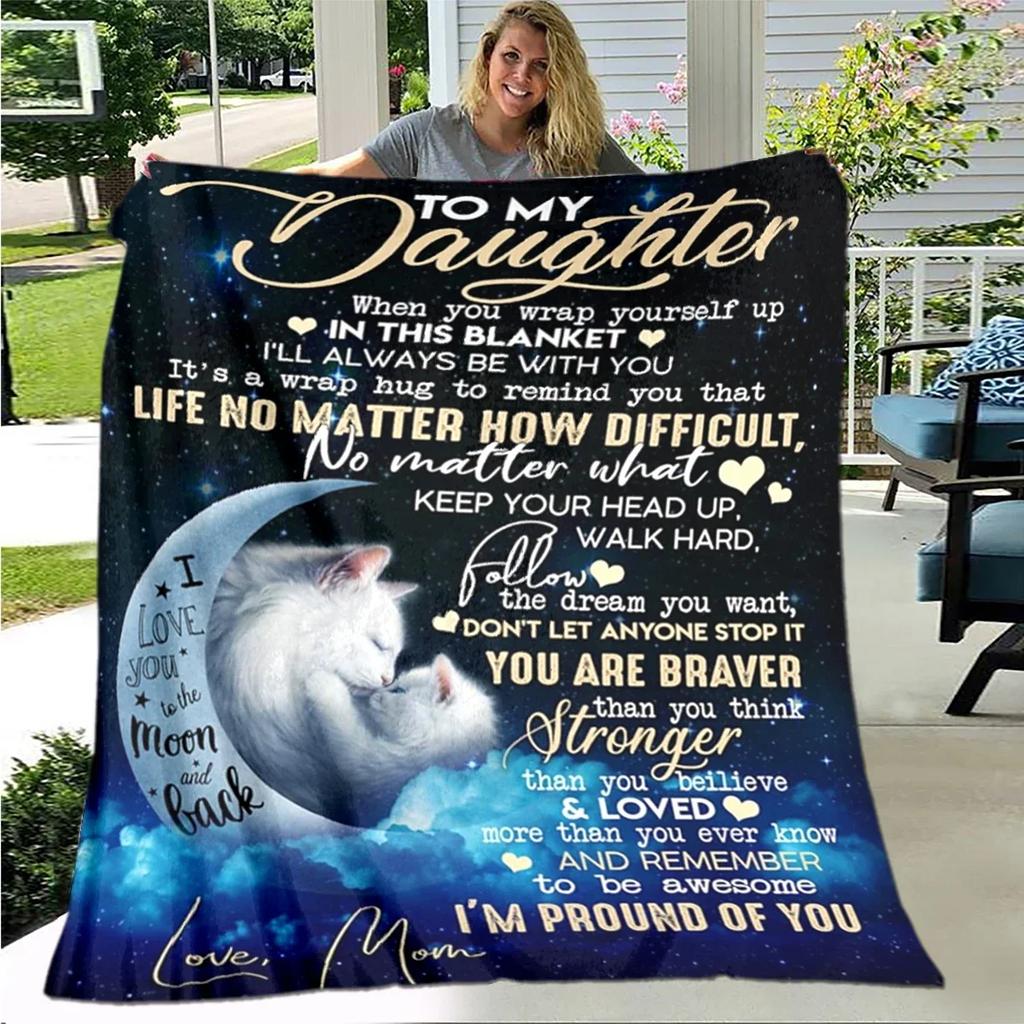 Prezent Błogosławieństwa dla Moich Rodziców, Dziadków, Synów i Córek, Flanelowy Ciepły Koc, Modny Przenośny Koc, Prezent Świąteczny