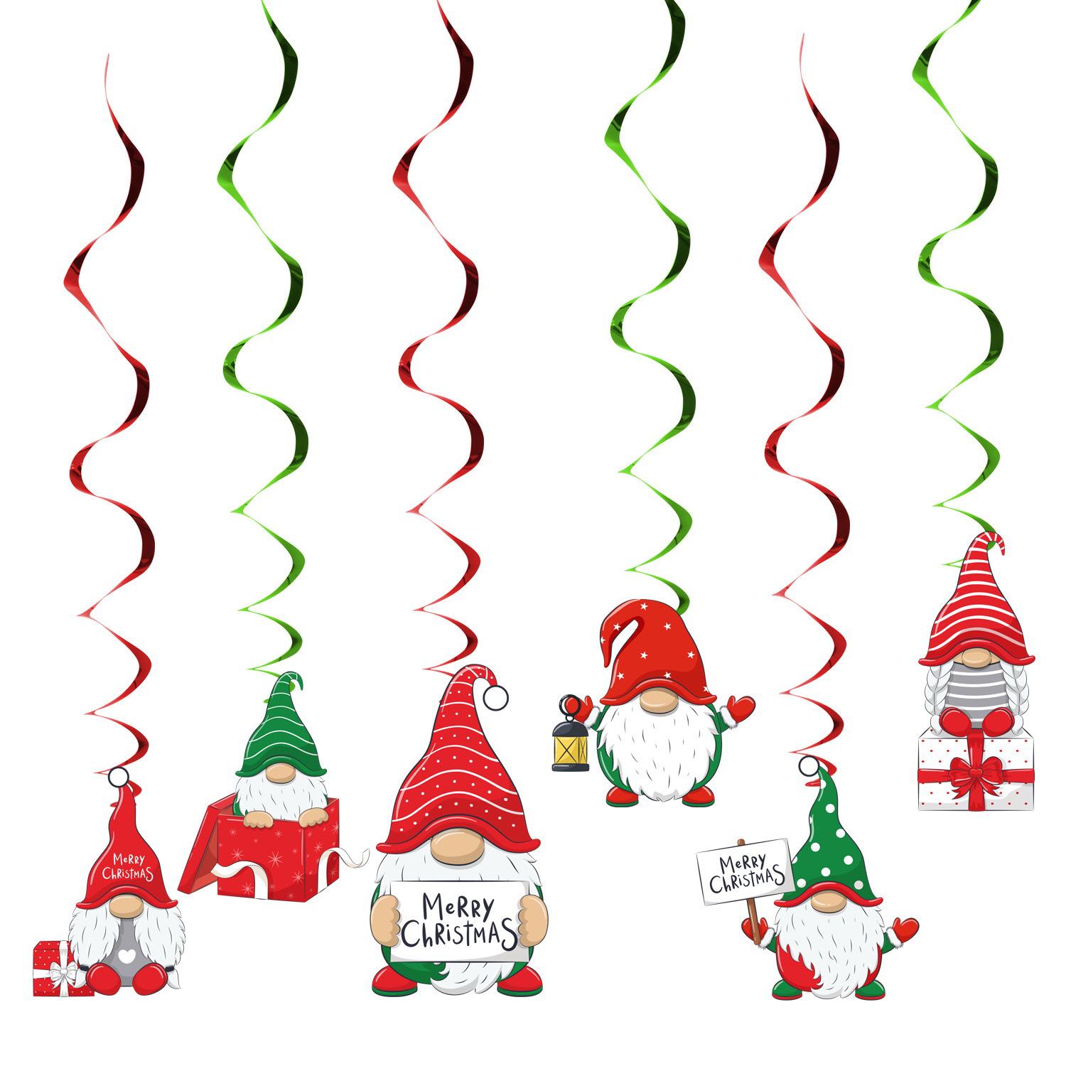 2024 Christmas Eve Party Hanging Ornaments: Cartoon Spiral Decorations