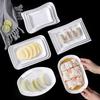 A5 White Melamine Cheong Fun Plate - Imitation Porcelain, Commercial Use, Creative BBQ and Breakfast Snack Dish