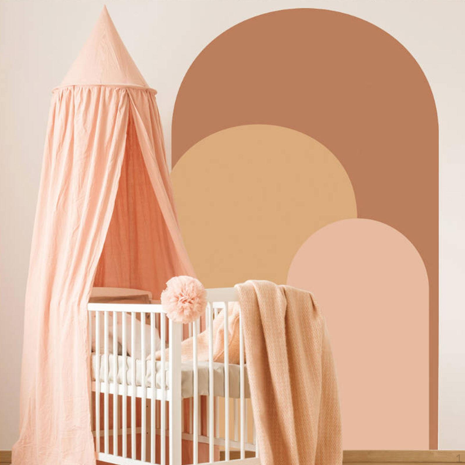 

Arch Sticker Boho Dining Room Interior Modern PVC Wallpaper рожевий