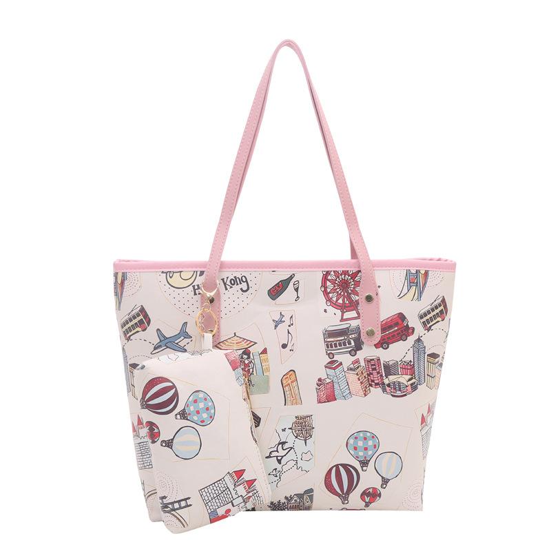 Spring Fashion Printed Graffiti Bag Women's Large Capacity Commuter Retro Fashion Premium Textured Shoulder Bag