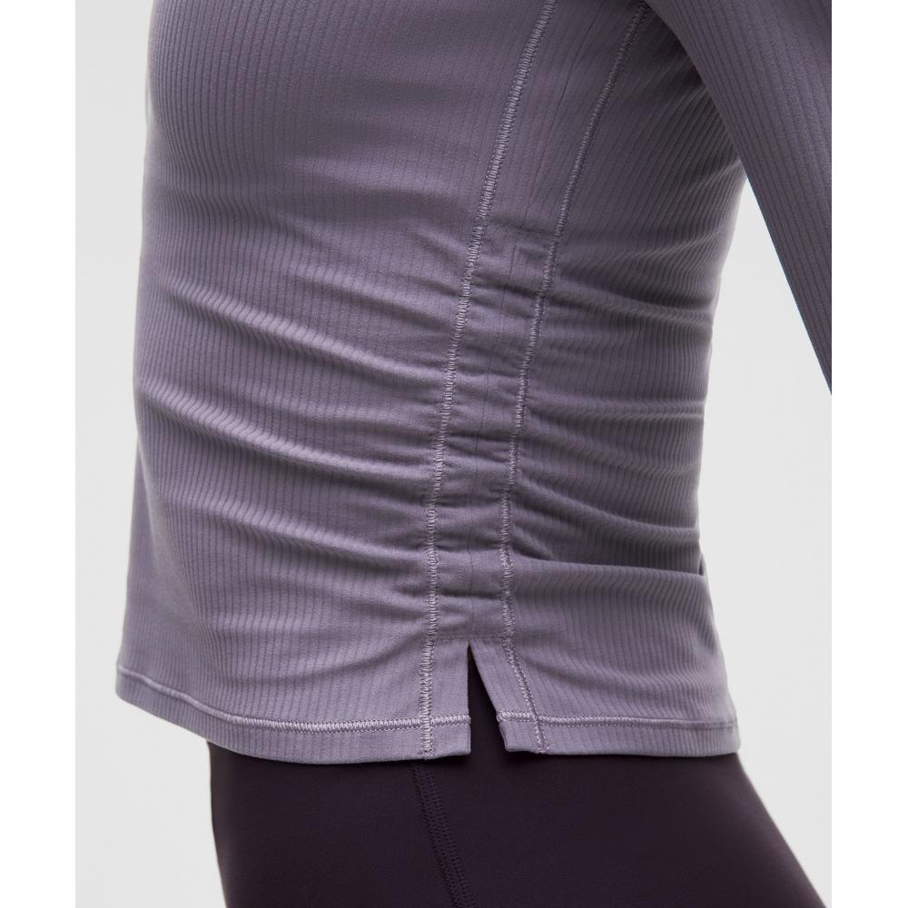 Lululemon All It Takes RiBBeD Nulu V Neck Long sleeVe Shirt  B D Cups Grape Mist