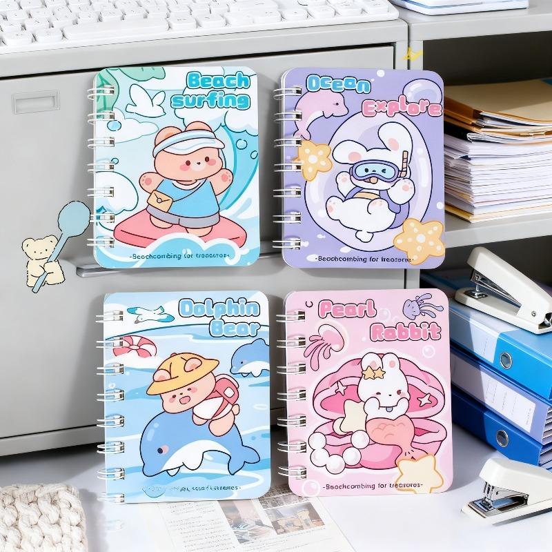 1Pc Underwater World Cartoon Horizontal Line Notebook Cute Mini Portable Pocket Coil Book Holiday Gift Novelty Stationery Teacher Party Favors Back To