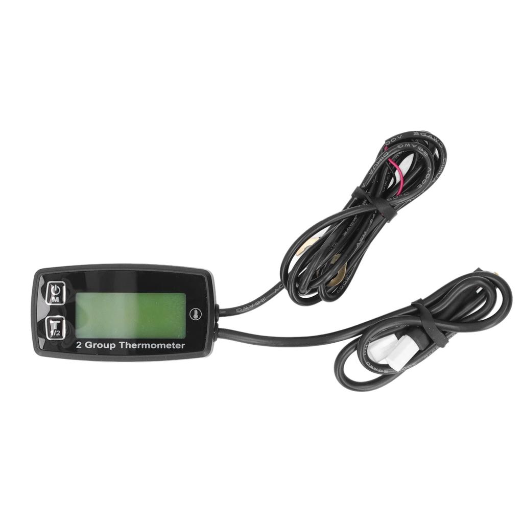 Termometro LCD a Canale Indicatore Temperatura Motore Display Digitale con Retroilluminazione Verde per Moto Barca ATV Termometro