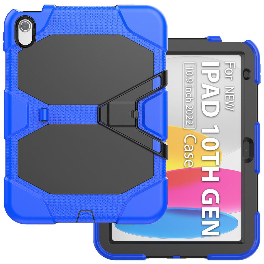 PET Screen Tablet Cases for 10.9   IPad 11/10 2025/2022 10th/11th Case IPad11 A2757/A2696 Cover Shockproof Silicone Stand Shell for iPad 2022 10th синий