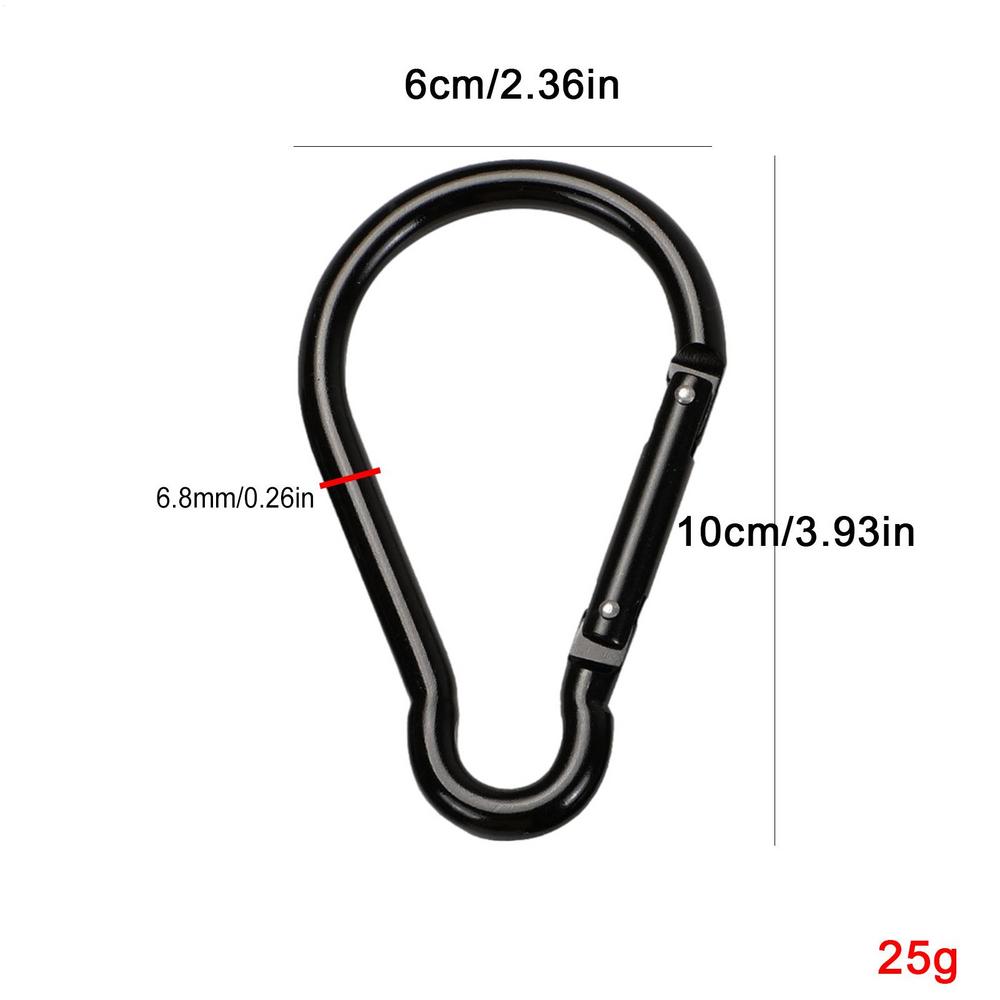 10cm Backpack Carabiner Hiking Carabiner Clip Non-locking Design Aluminum Alloy Carabiner Large Carabiner Gourd Shape For Key