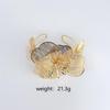 Gold Hollow High-End Flower Bracelet, Diamond-Set Exaggerated High-End Bracelet, Gold And Silver Flower Bracelet.