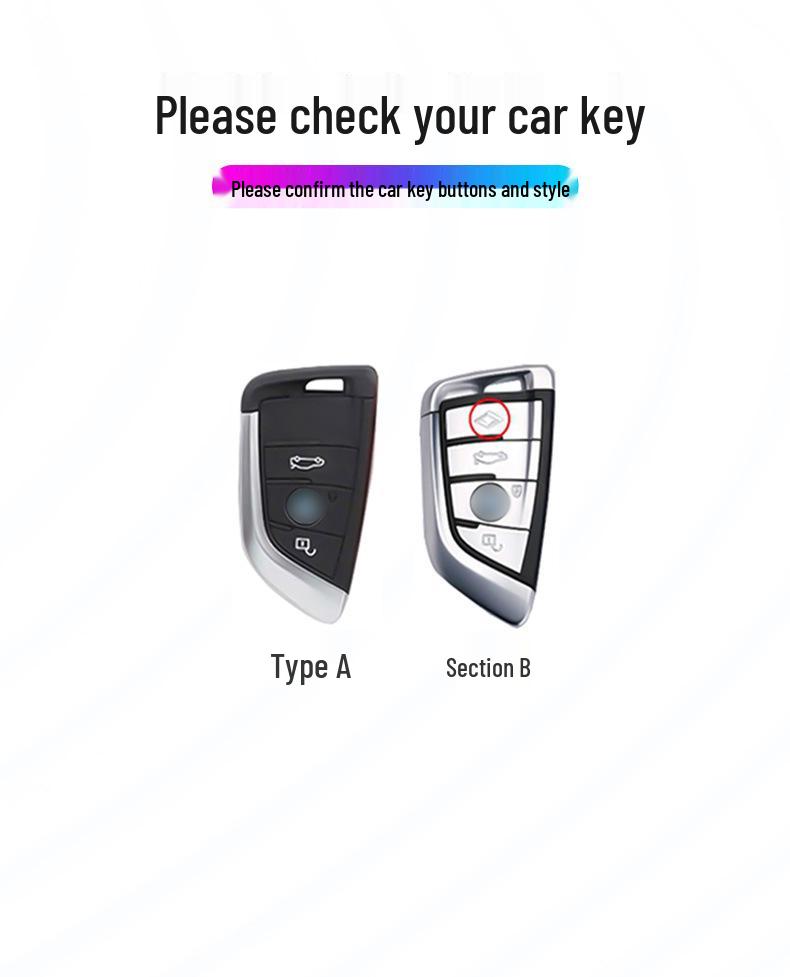 BMW Car Key Case for 7 Series, 5 Series, 3 Series, X1, X2, X3, X5, X6, and 530Li.