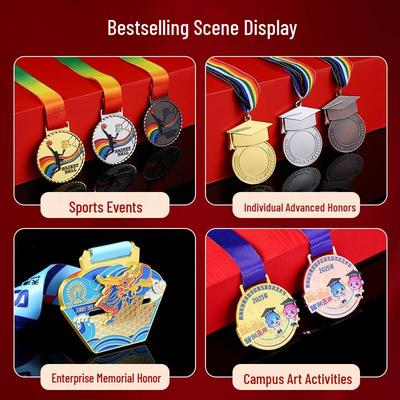 Custom Gold Foil Medal for Student Sports Meet & Marathon - Personalized Children's Prize