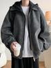 Men's Retro Faux Two-Piece Hooded Leather Jacket - Trendy, Cool, High-End Vibe