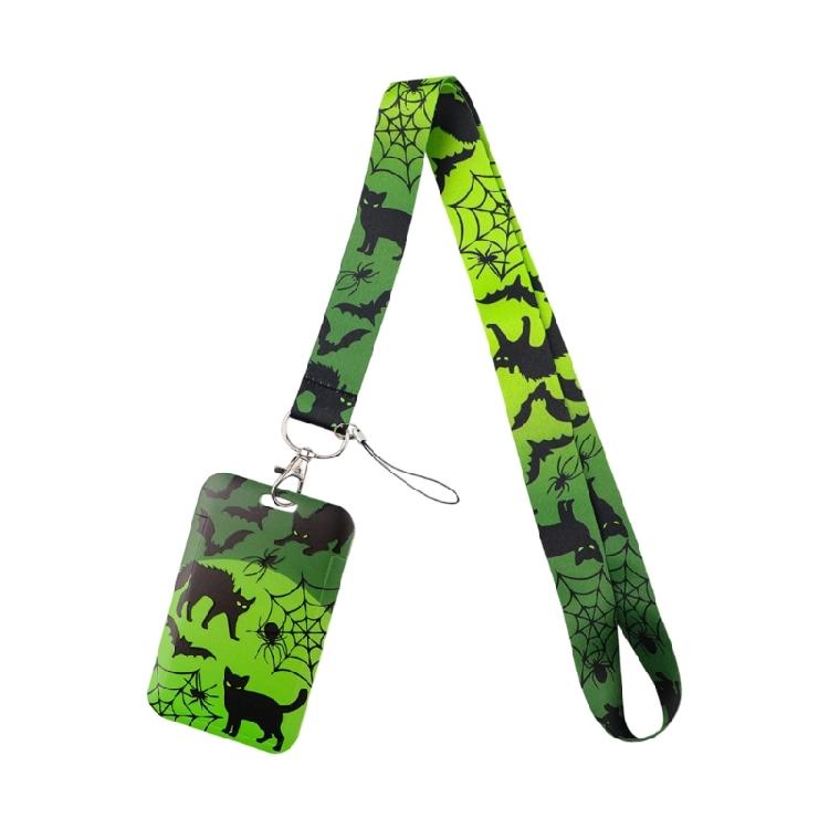 Lightweight Card Holder Lanyard Featuring Bold Crow Skull Graphics Practical Daily Carry Solution For Urban Lifestyle