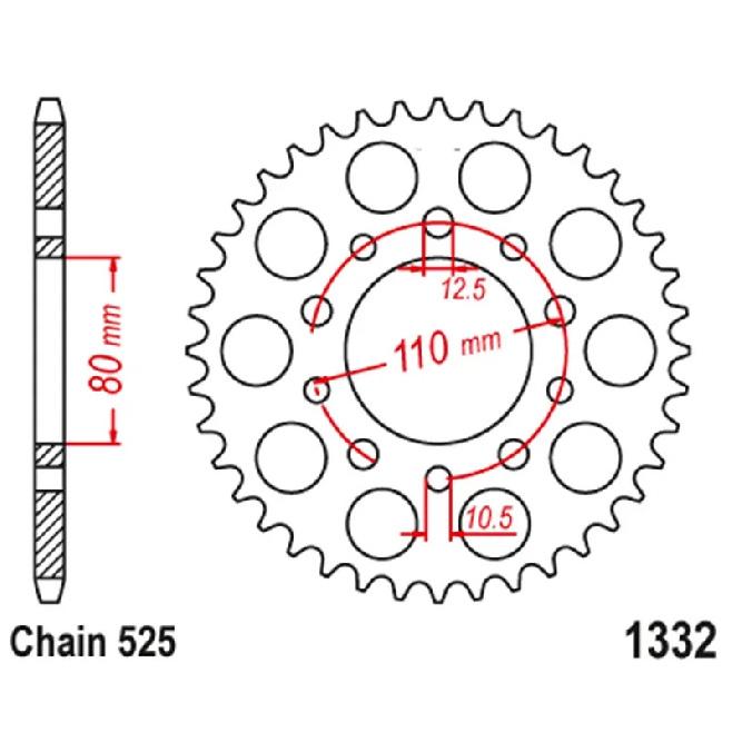 Kit Pignone e Corona Moto 525 Anteriore Posteriore Per Honda XRV750 XRV 750 Twin RD07 1990-2003