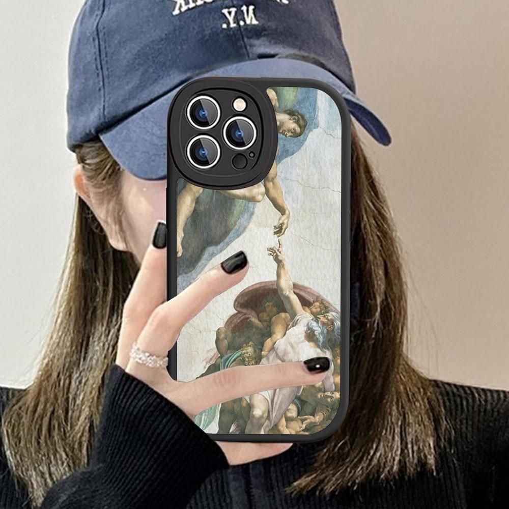 Renaissance Art Phone Case Hard Leather For iPhone 16 15 14 13 12 Mini 11 14 Pro Max Xs X Xr 7 8 Plus Fundas