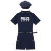 S-4XL 4Pcs Women Cop Outfits Policewoman Role Play Costume - Zipper Short Sleeve Jumpsuit with Belt, Purse, Hat Lingerie Uniform