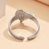Adjustable Gold-Plated Stainless Steel Butterfly Ring for Women - Non-Fading Finish