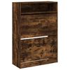 Shoe Cabinet with 2 Doors Smoked Oak Finish 80 x 34 x 116 cm