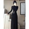 Korean socialite daughter dress autumn and winter new black waist slim skirt