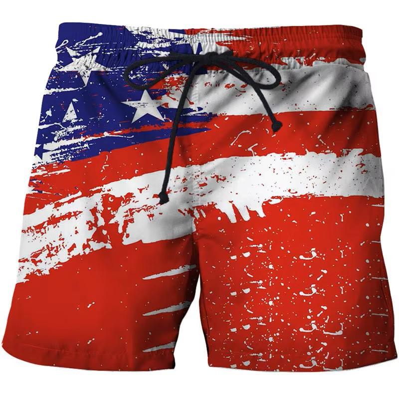 Boxshorts Hosen USA Amerika Flagge 3D-Druck Training MMA Unisex Männer Frauen Schnelltrocknend Fitness Gym Sport Workout Lässige Streetwear