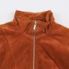 2026 Fall Womens Leather Look Stand Collar Jacket Loose Fit Casual Streetwear Outerwear