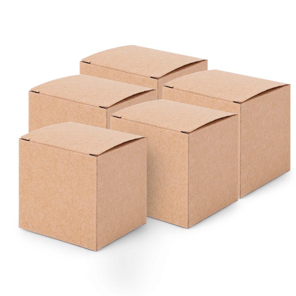 50PCS Brown Boxes With Lids Candy Box Wrapping Supplies Kraft Paper Box  Crafting