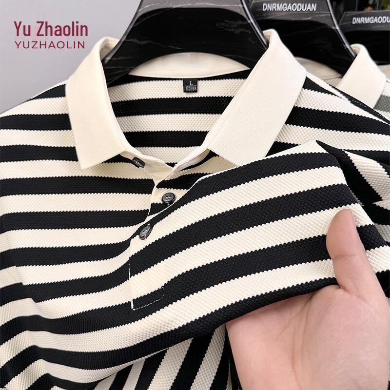 YUZHAOLIN Men s Striped Short Sleeve Polo Shirt 3XL