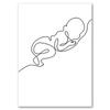 Linea astratta mamma bambino mano cuore minimalista arte murale tela pittura nordica poster e stampe quadri da parete decorazioni per la camera dei bambini