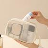 Large Capacity Mesh Cosmetic Travel Bag Dust Resistant Ventilation Portable Toiletry Organizer For Gym And Daily Use