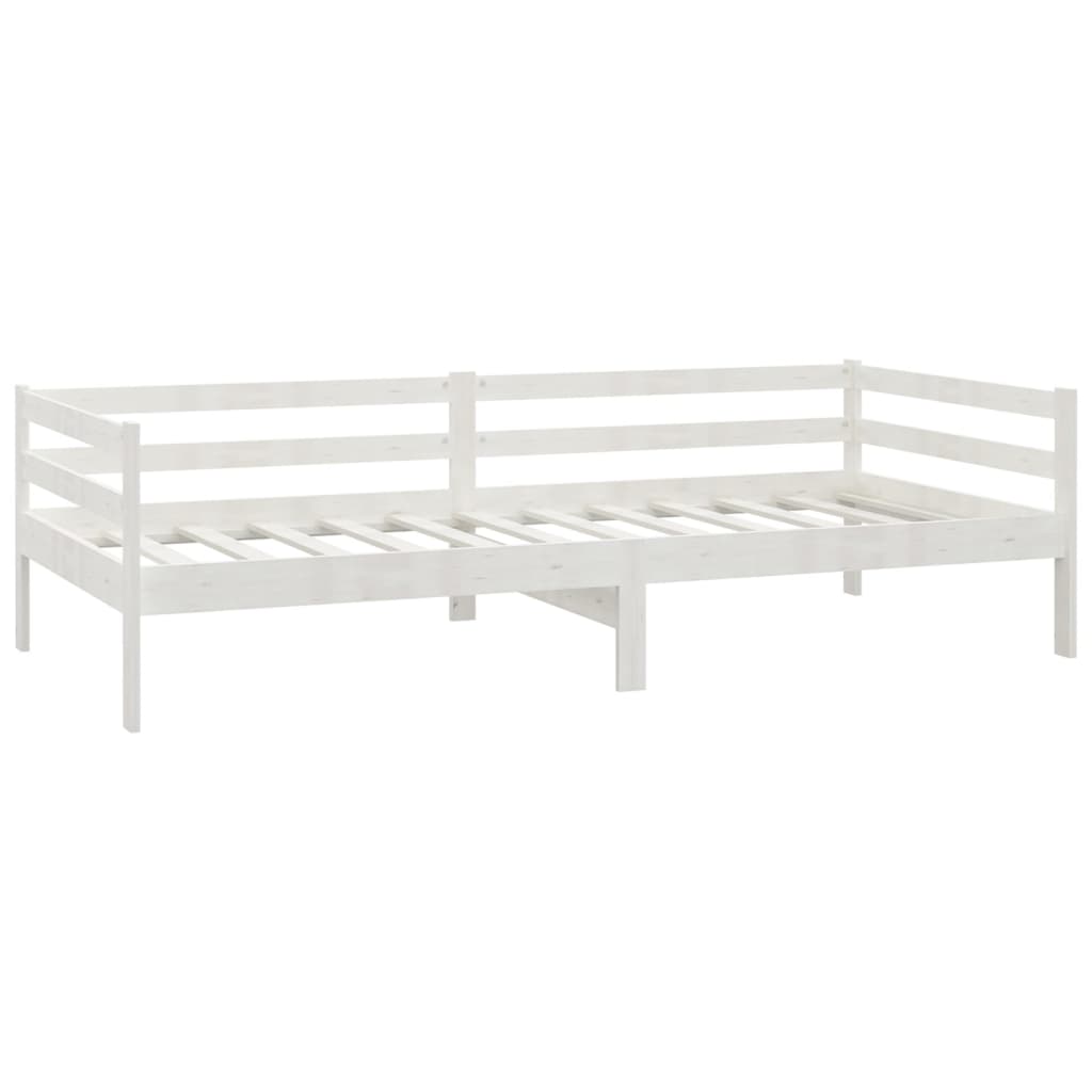 Vidaxl Daybed with Mattress, 90X200 Cm, White, Pine Wood