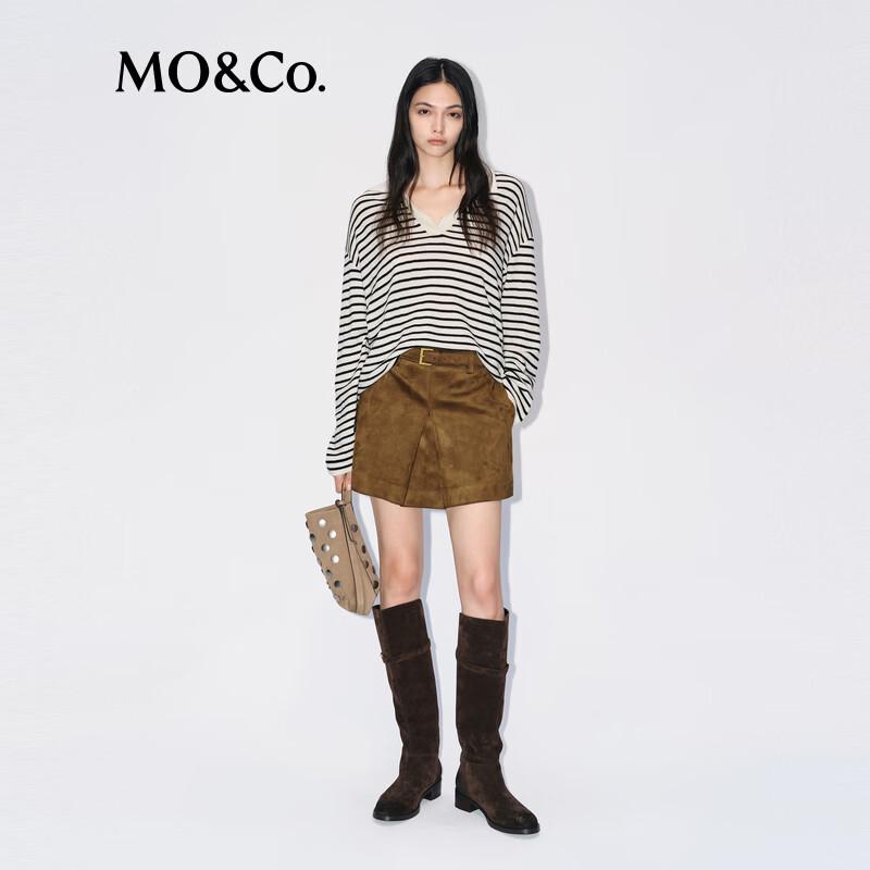 MO&Co. Striped Loose Fit Wool Sweater