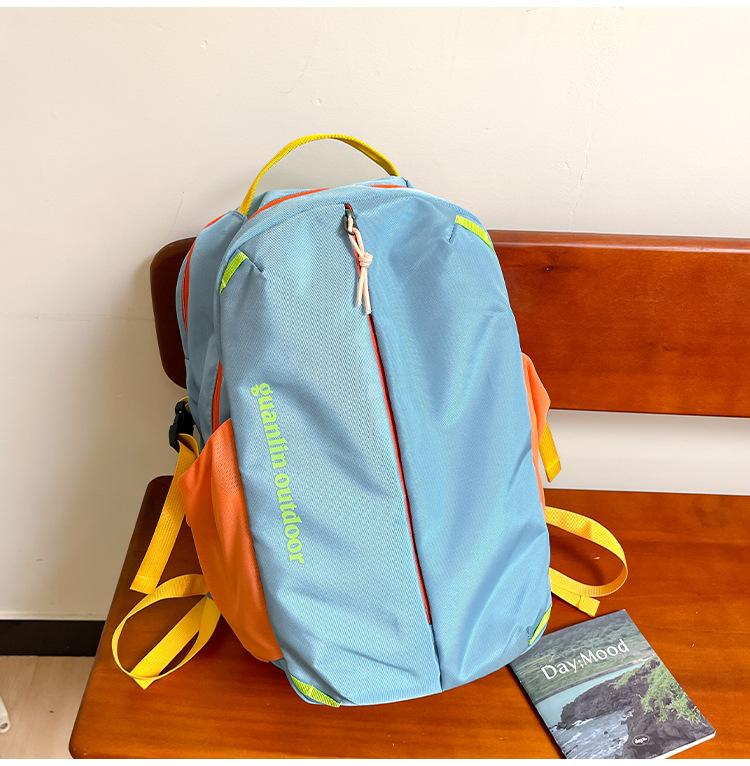 Schoolbag Japanese ins new high-value fresh contrasting backpack female students lightweight outdoor sports large-capacity backpack