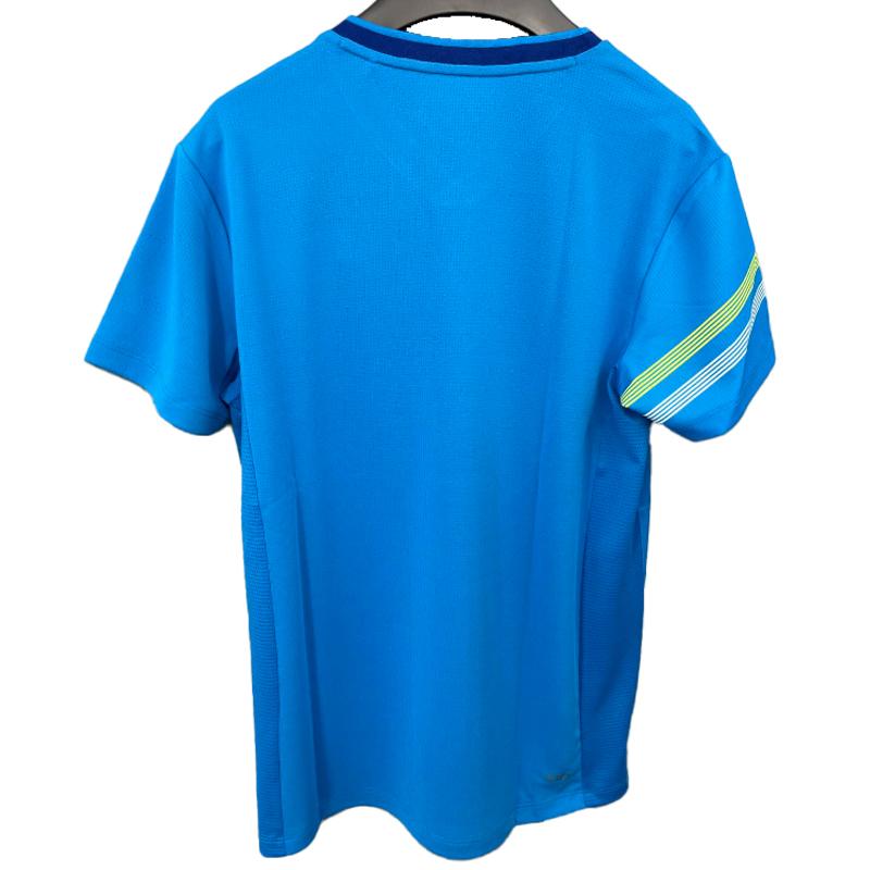 Li Ning High Street Gradient Stand Collar Pullover Fashion Comfortable Short Sleeve Badminton Shirt Unisex shirts Light-Blue AAYV051-4