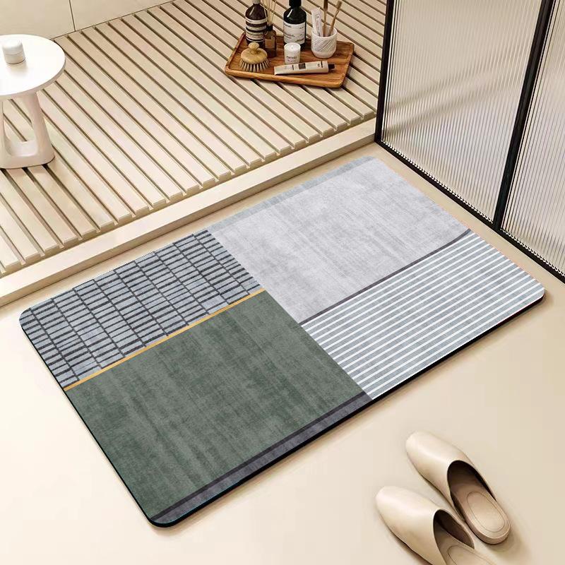 Alfombrilla nórdica sencilla de diatomeas para baño, antideslizante, absorbente para puerta de baño