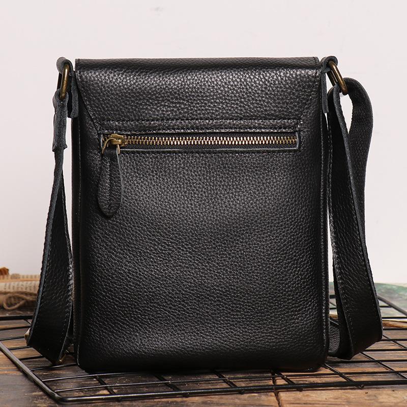 New Retro Crazy Horse Leather Shoulder Bag, Simple Crossbody Bag, Genuine Leather Men's Bag, Large Capacity IPad Bag