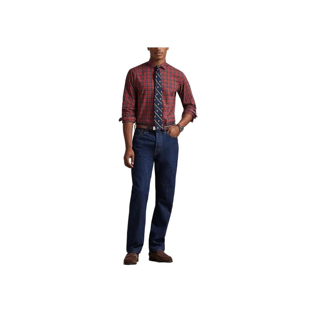 Polo Ralph Lauren Plaid Cotton Long Sleeve Shirt Men Shirts 710P01445-001
