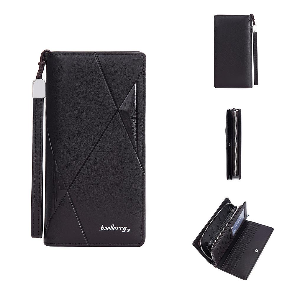 

Baellerry мужской длинный кошелек из искусственной кожи на молнии кошелек для монет держатель для карт модная сумка для мобильного телефона клатч с ремешком темно-коричневого