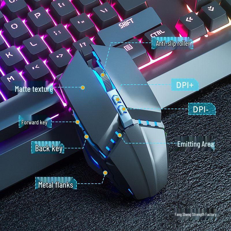 Wired Luminous Gaming Set: Keyboard, Mouse & Headset with Mechanical Feel and Punk Keys for Desktop & Laptop