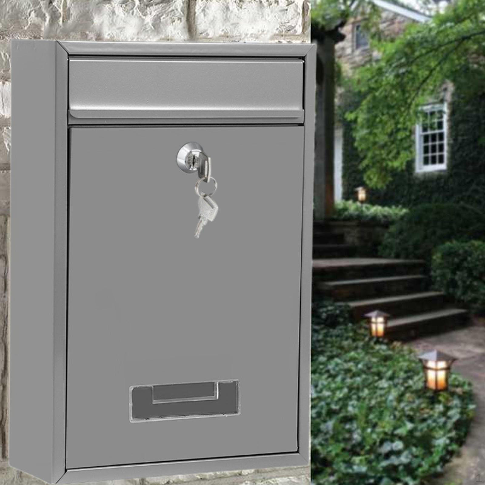 

Запираемый настенный почтовый ящик, декоративный почтовый ящик с ретро-дизайном, для дома, улицы, серый