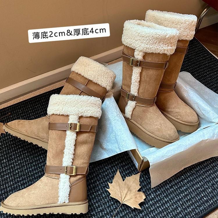 Northeast Fur Integrated Snow Boots Women's 2025 New Winter Non-slip Lamb Wool Piled Thickened Tall Snow Cotton
