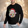 Weihnachtsdruck Locker Geschnittenes Rundhals-Sweatshirt für Herren