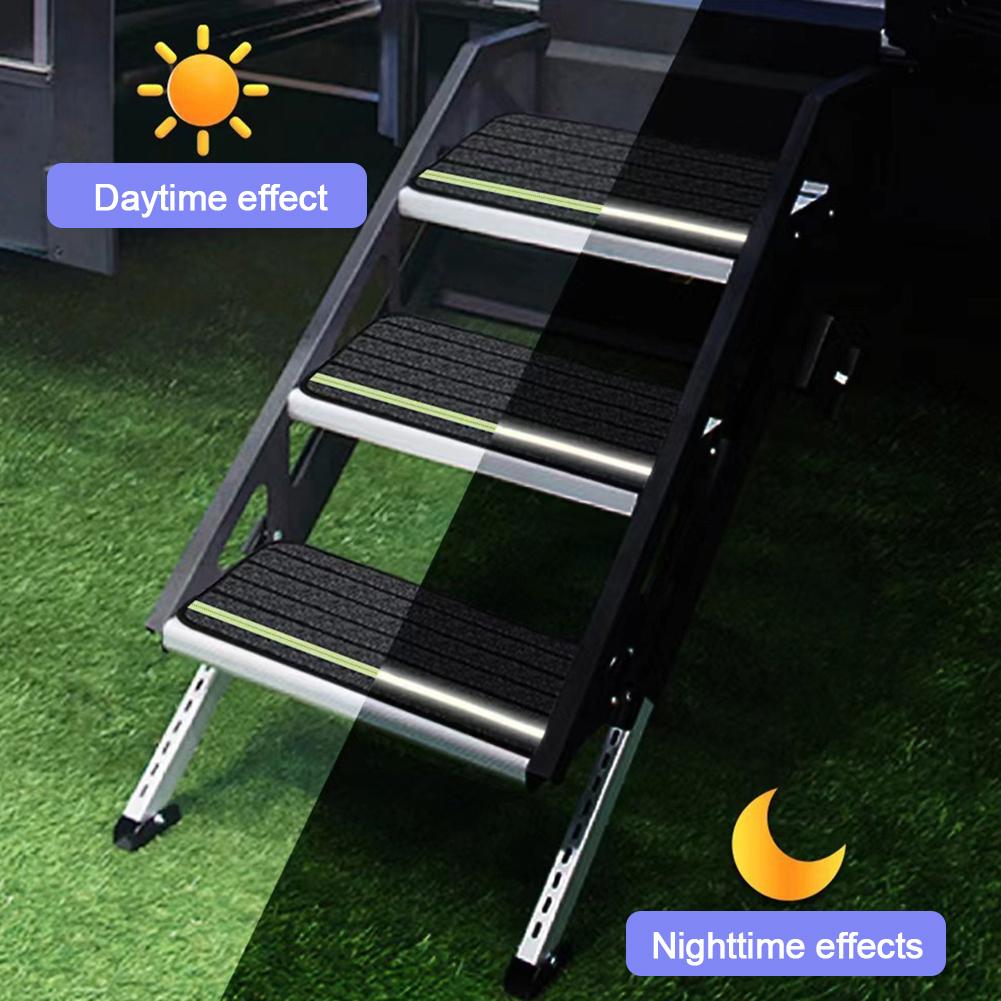 4 Pack Camper Rug Carpet Set Non-Slip RV Stair Covers Reflective RV Step Rugs for Outdoor Adventures