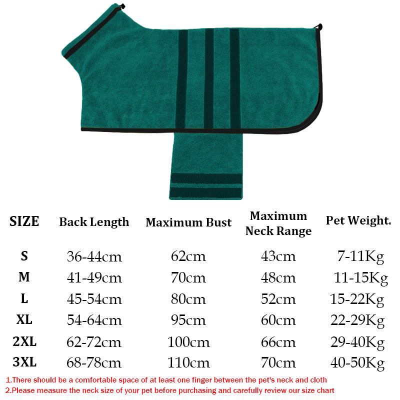Dog Quick Drying Pet Absorbent Bathrobe Towel Ultra-fine Fiber Absorbent Clothes Dog Bath Towel Large Dogs Clean Pet Supplies