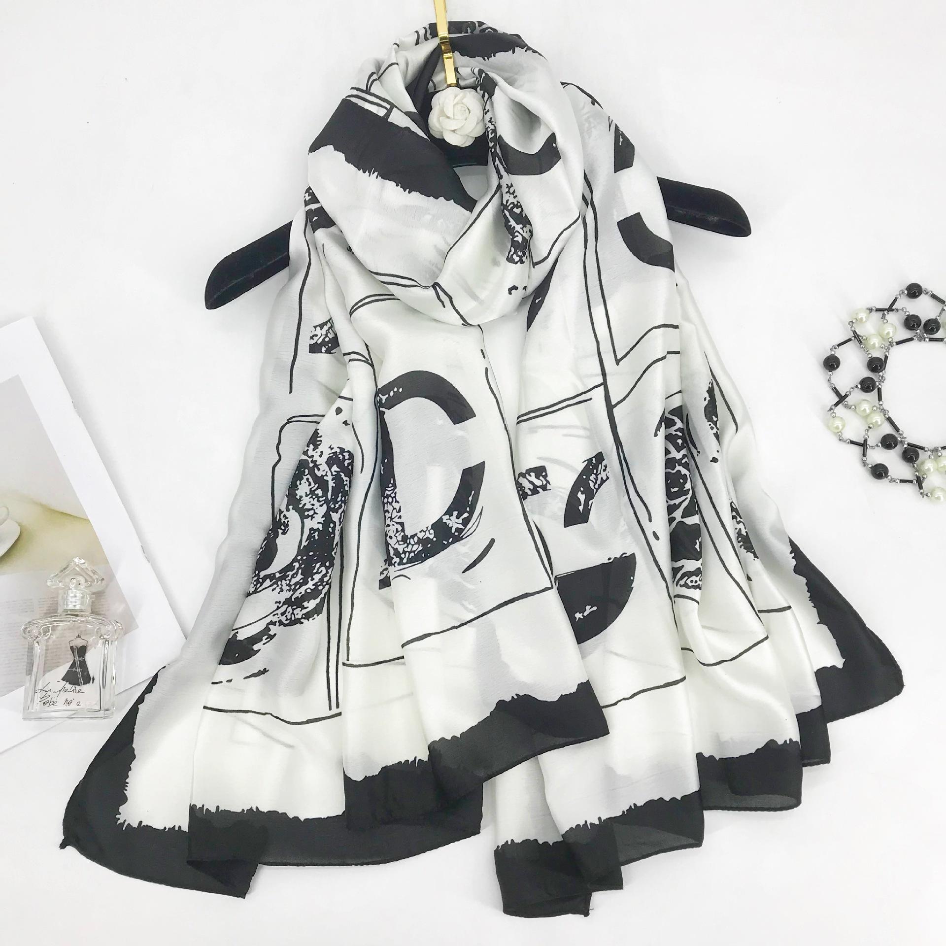 

Весенне-летний элегантный светский шарф для женщин, шарф для отпуска на длинном пляже, шарф для кондиционера, осенне-зимний шарф