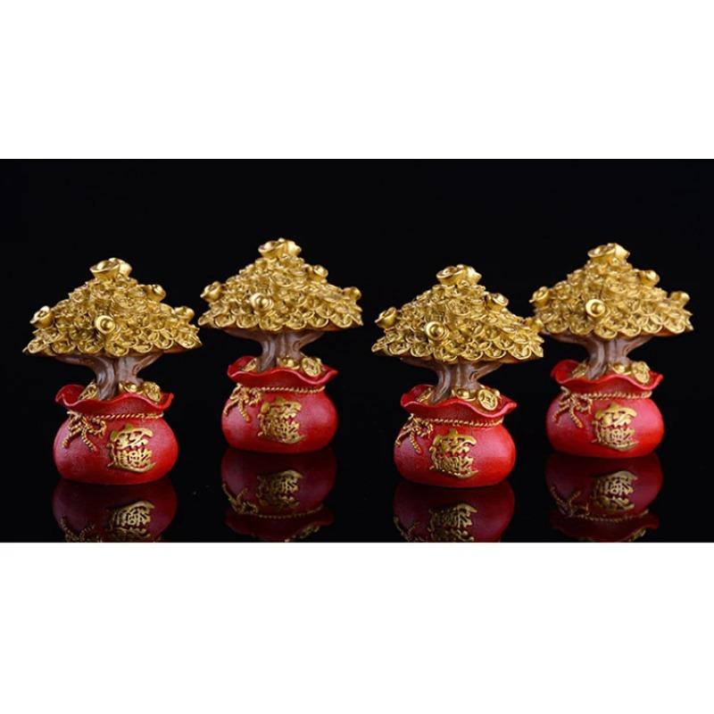 Feng Shui Money Tree Lucky Fortune Birthday Baking Cake Dress Up Decorating for Car Home TV Cabinet Decoration Crafts Figurines