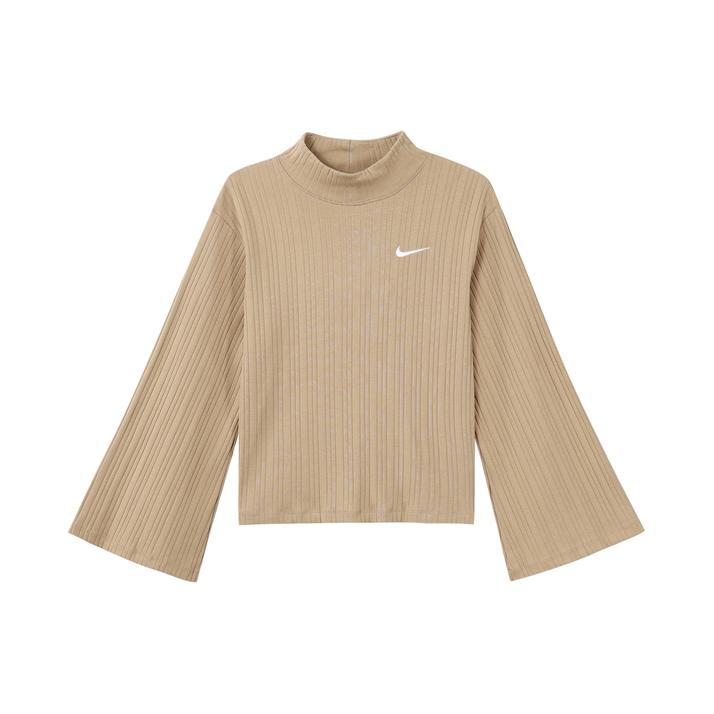 (WMNS) Nike Sportswear ribbed Knit High Collar Long Sleeves Knit Long Sleeves Yellow Women s DM6400-200 M