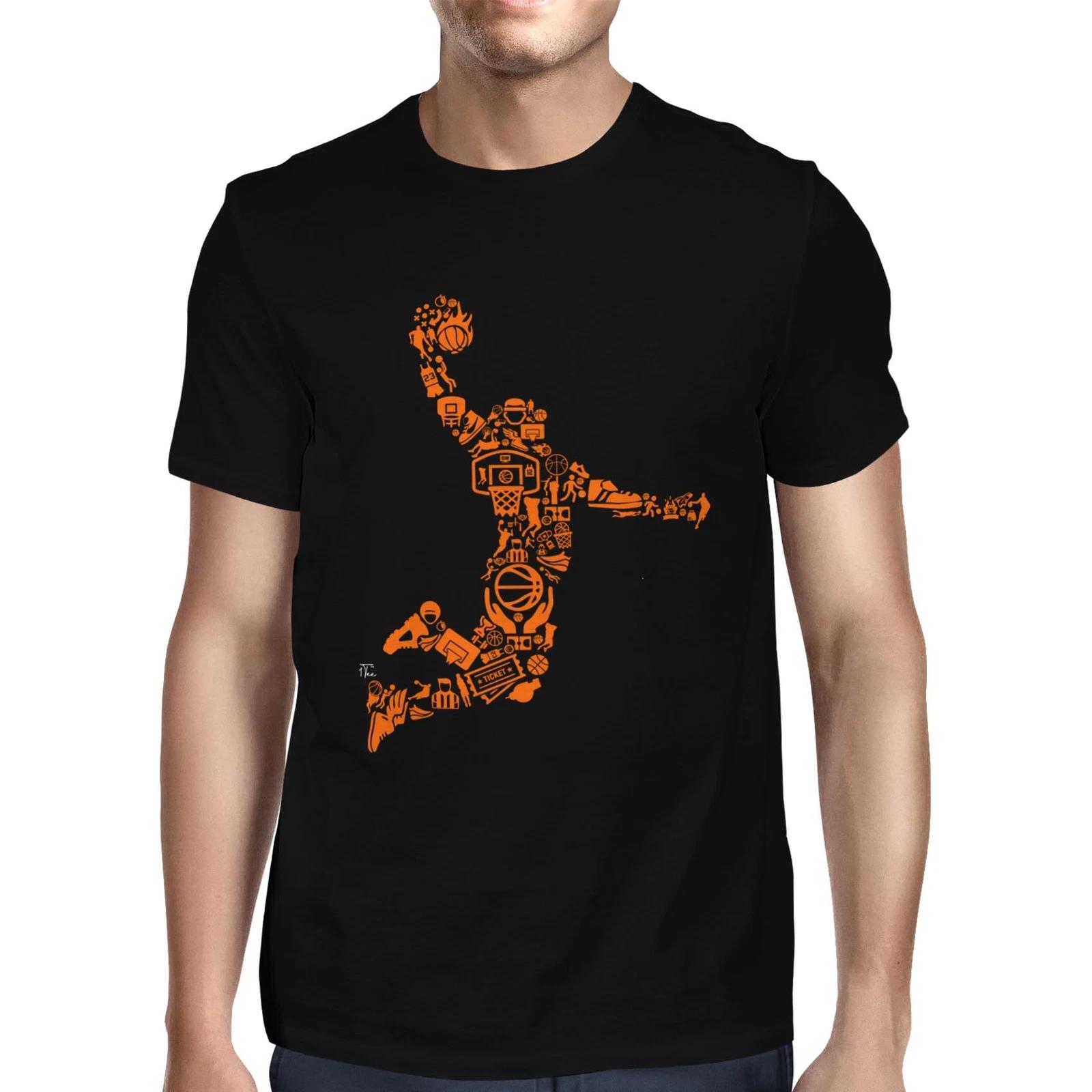 1Tee Mens Basketball Player Symbols T-Shirt S