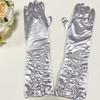 Ruched Design Evening Dress Gloves Full Finger Opera Gloves Bridal Wedding Gloves  Birthday Party