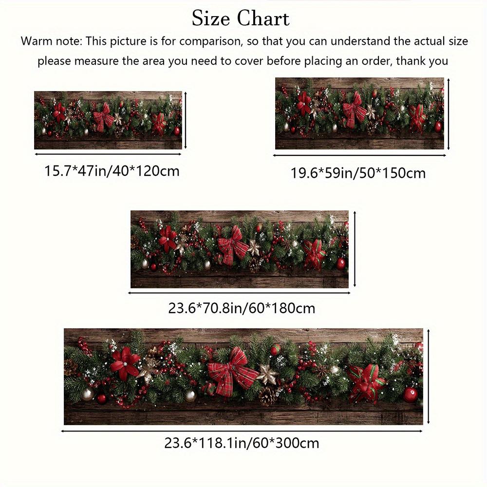 1Pcs Vintage Style Christmas Decorative Non-Slip Washable Area Rug Runner for Entryway, Living Room, Bedroom & Patio