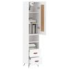 VidaXL Buffet haut Blanc 34,5x34x180 cm Bois d'ingénierie 3200233