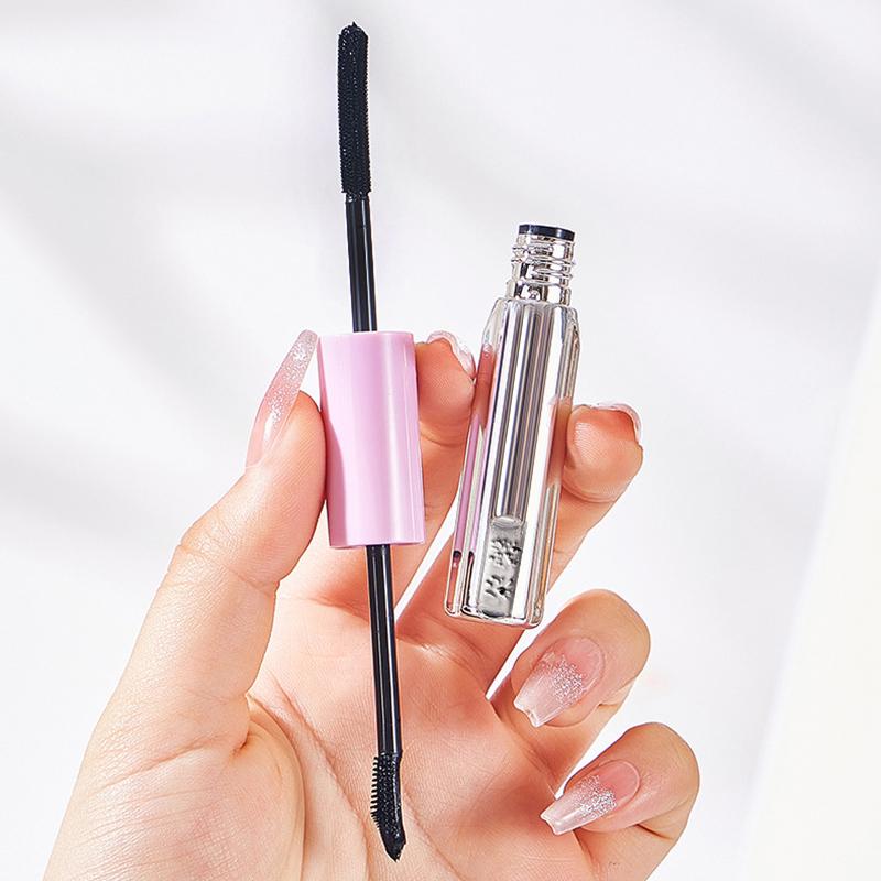 Double-In-One Mascara Silk Fiber Mascara Waterproof Mascara For Eyelash Extension Black Thick Lengthening Eyelashes Cosmetics